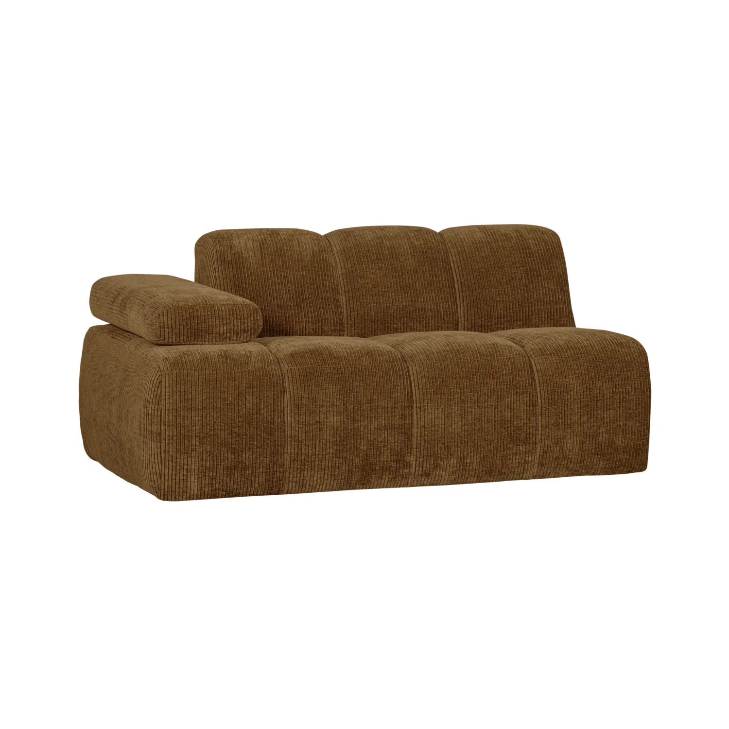 Sofa modułowa MOJO – element 1,5-osobowy lewostronny ciemny miodowy sztruks