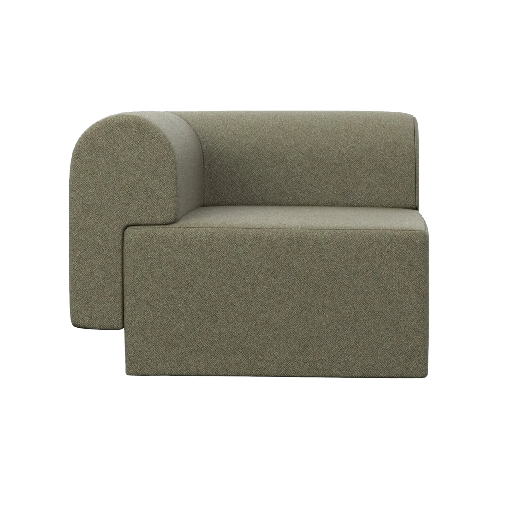 Sofa modułowa TORI – moduł narożny zielony