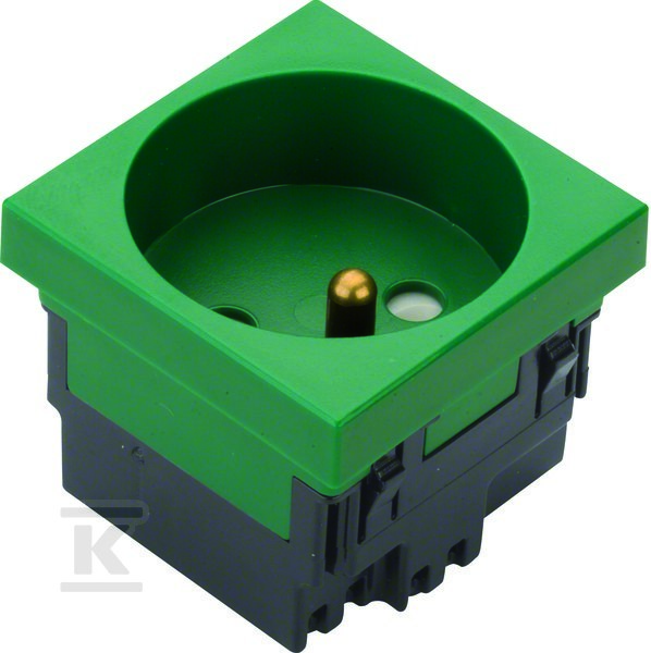 Gniazdo 2P+Z 33° 1-krotne 45×45 mm bezhalogenowe zielone, TEHALIT.GB-EG EER1336029