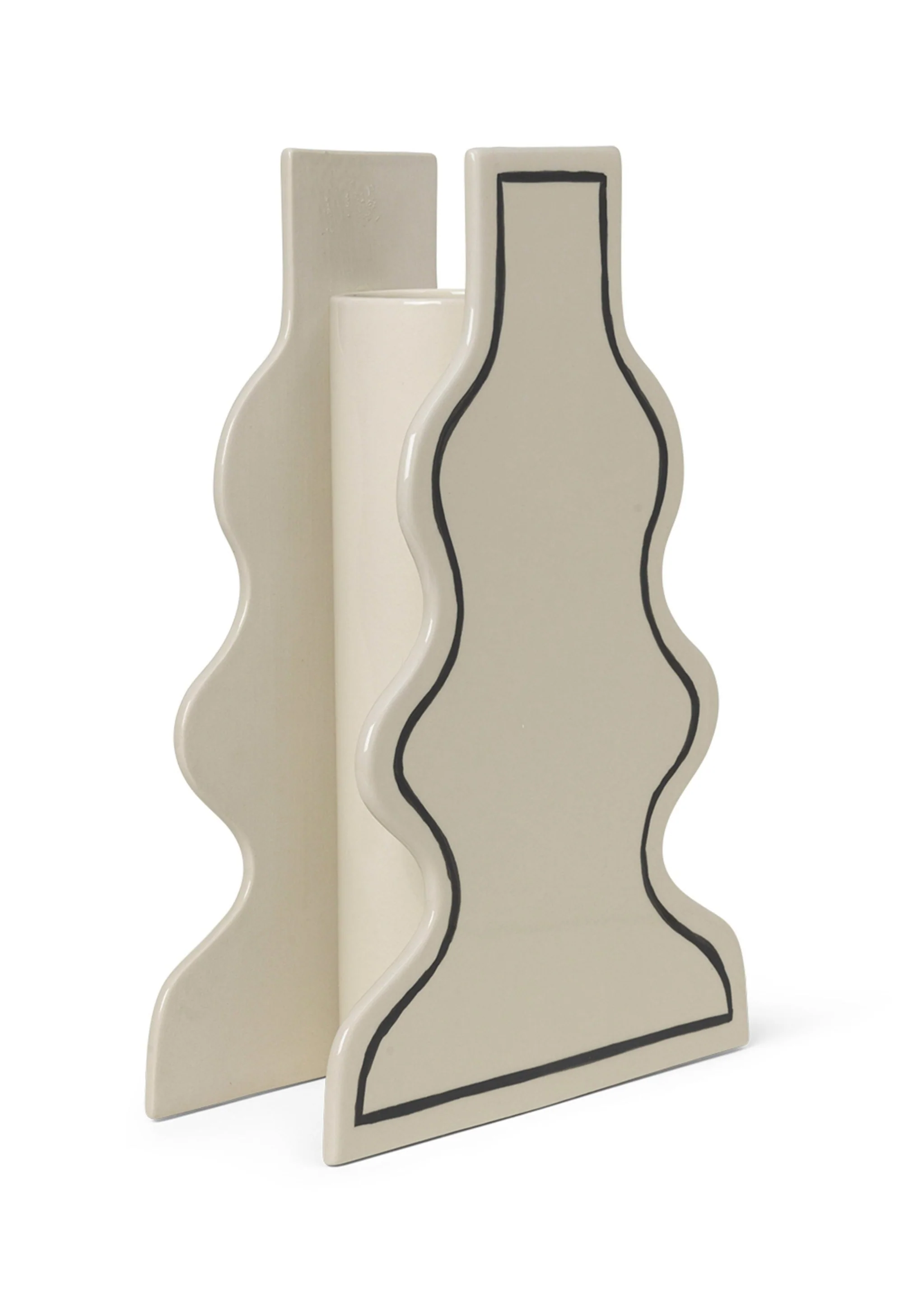 Wazon PASTE VASE CURVY złamana biel z czarnym wzorem