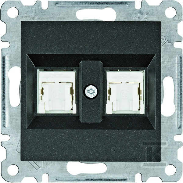 LUMINA Gniazdo komputerowe podwójne RJ45 kat.5e UTP, czarny WL2123