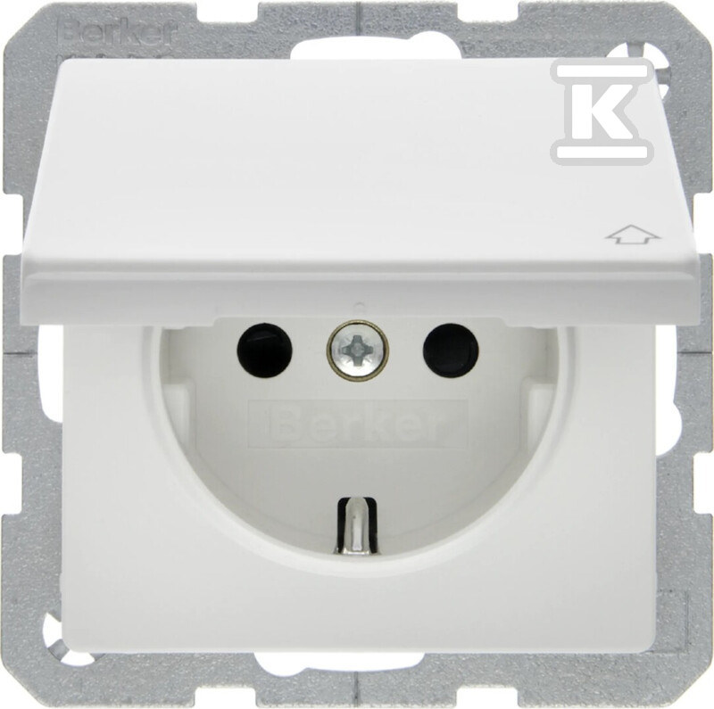 Gniazdo SCHUKO kompletne z pokrywą biały, aksamit, Q.X 47516089