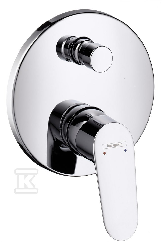 Bateria wannowa Hansgrohe Focus E2 jednouchwytowa, montaż podtynkowy, element zewnętrzny – chrom 31945000