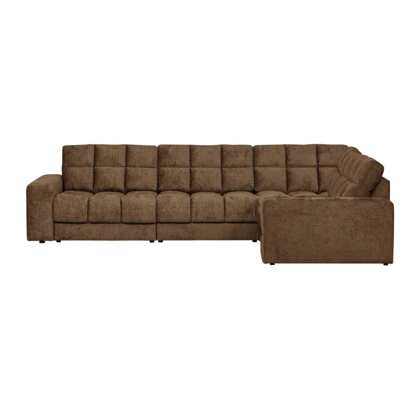 Sofa narożna prawostronna SECOND DATE – BRASS aksamit