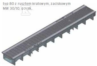 Korytko RECYFIX STANDARD 100, typ 80, z rusztem kratowym, zaciskowym MW 30/10, ocynk., kl. B 125 41226