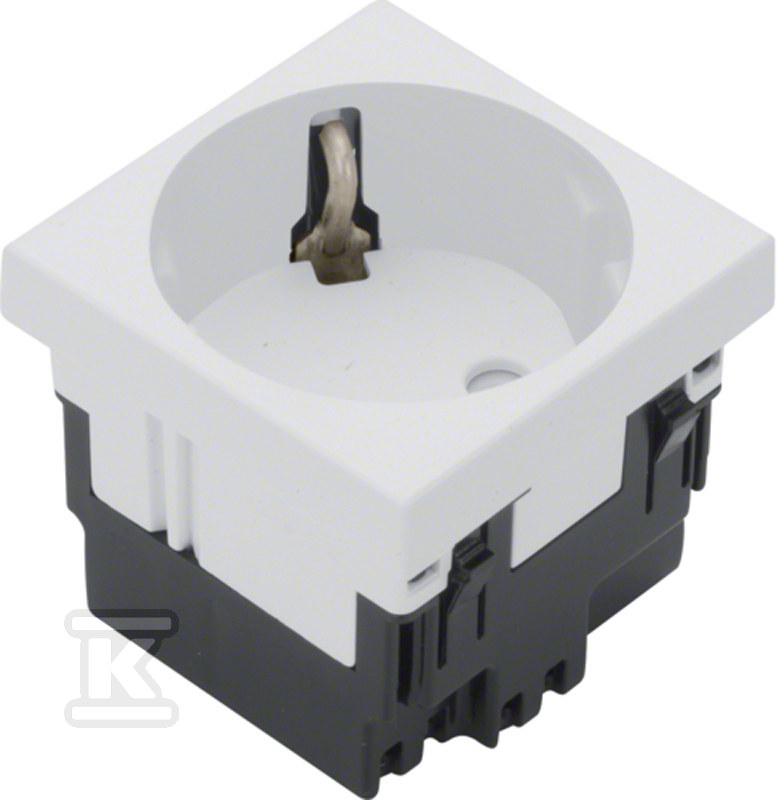 Gniazdo SCHUKO 33° 1-krotne 45×45 mm bezhalogenowe biały, TEHALIT.GB-EG ESR1339010