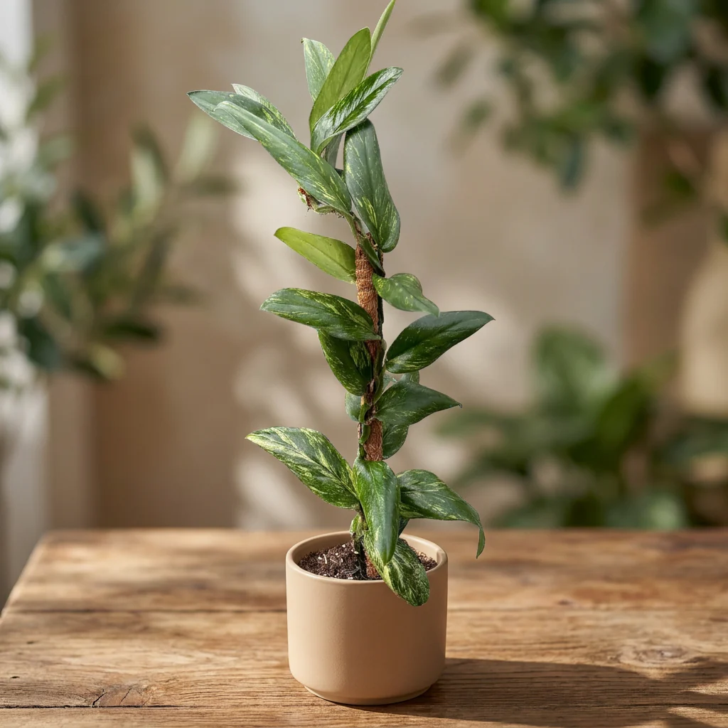 Rhaphidophora elliptica ‘Aurea’ – aroid rar cu frunzis elegant si variegatie aurie