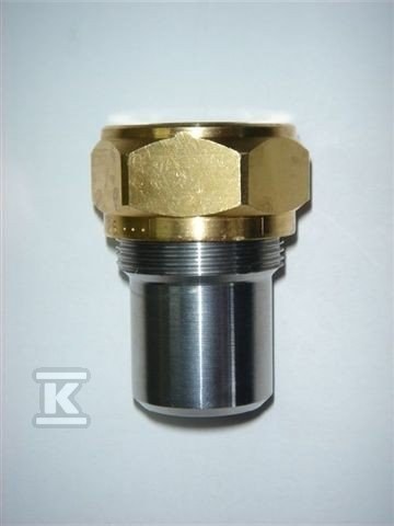 Złączka mosiężna przejściowa do wspawania HELA-L 25×2.3mm-27/20mm (Dz/Dw części do wspawania) PN6, do rur preizolowanych Pex/PE, oznaczenie: L 25 26,9-6 70602500100T