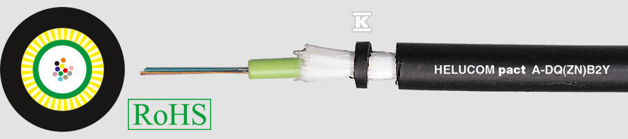 Kabel światłowodowy helucom A-DQ(ZN)B2Y 12G62,5/125 zewnętrzny, opona pe, czarny 80217