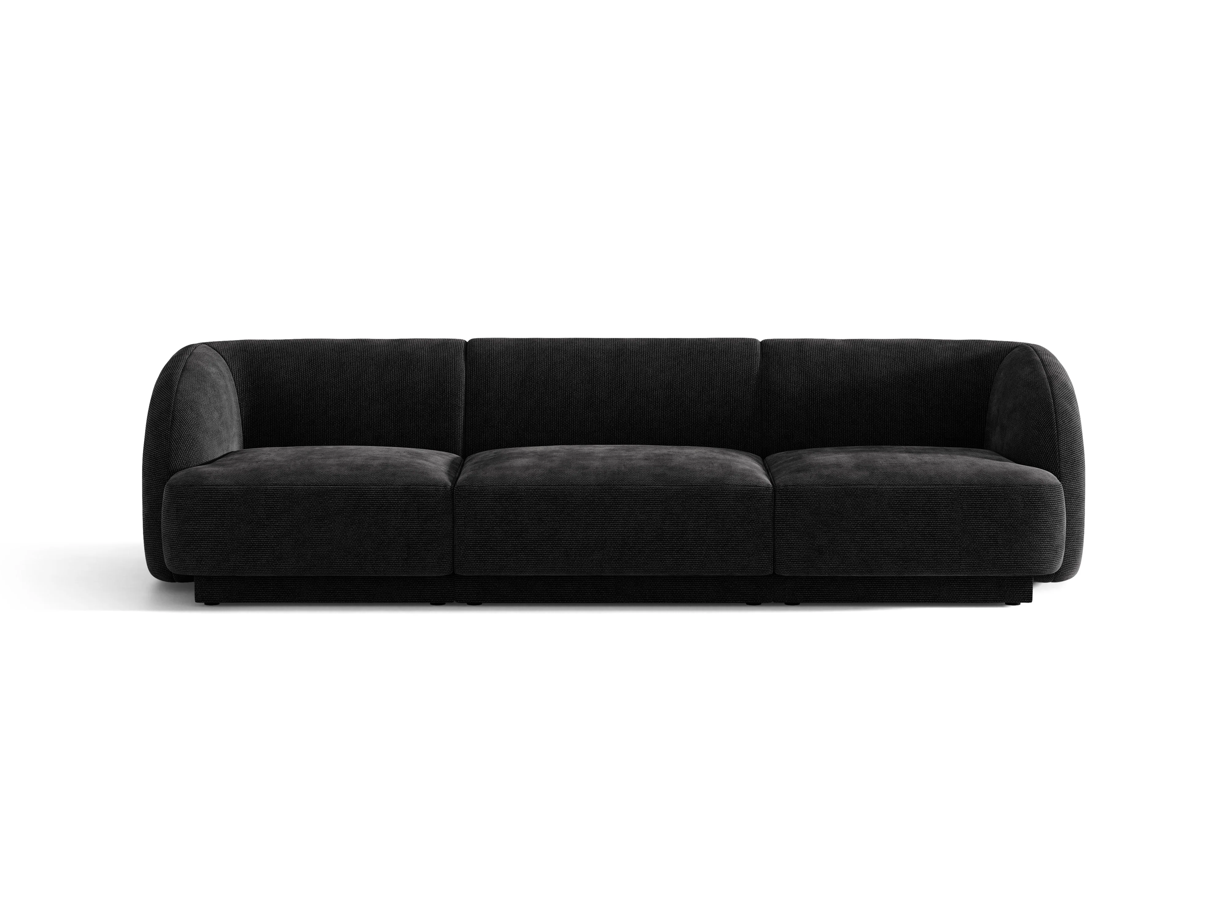 Sofa 3-osobowa MILEY czarny szenil jedwabisty