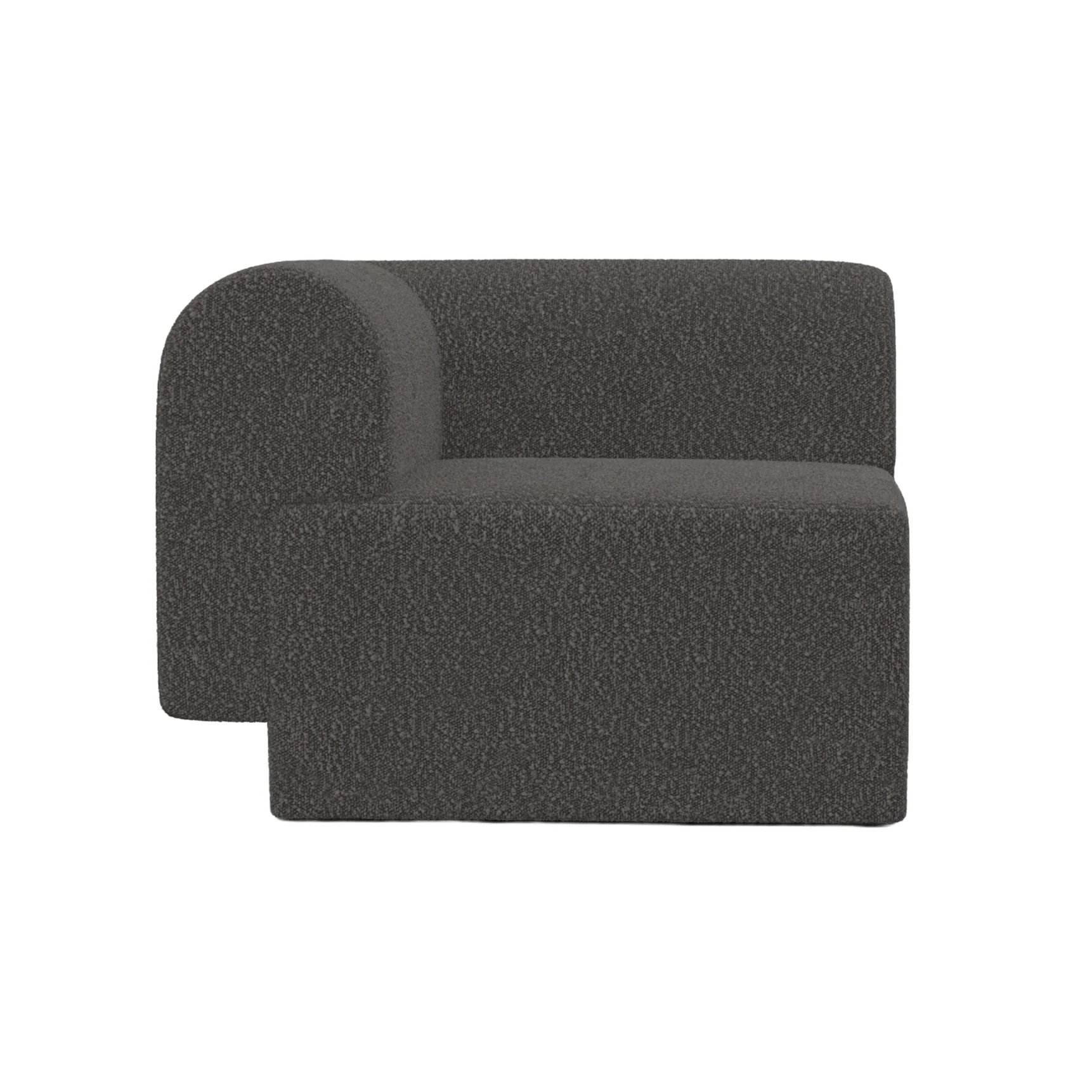 Sofa modułowa TORI – moduł narożny czarny boucle