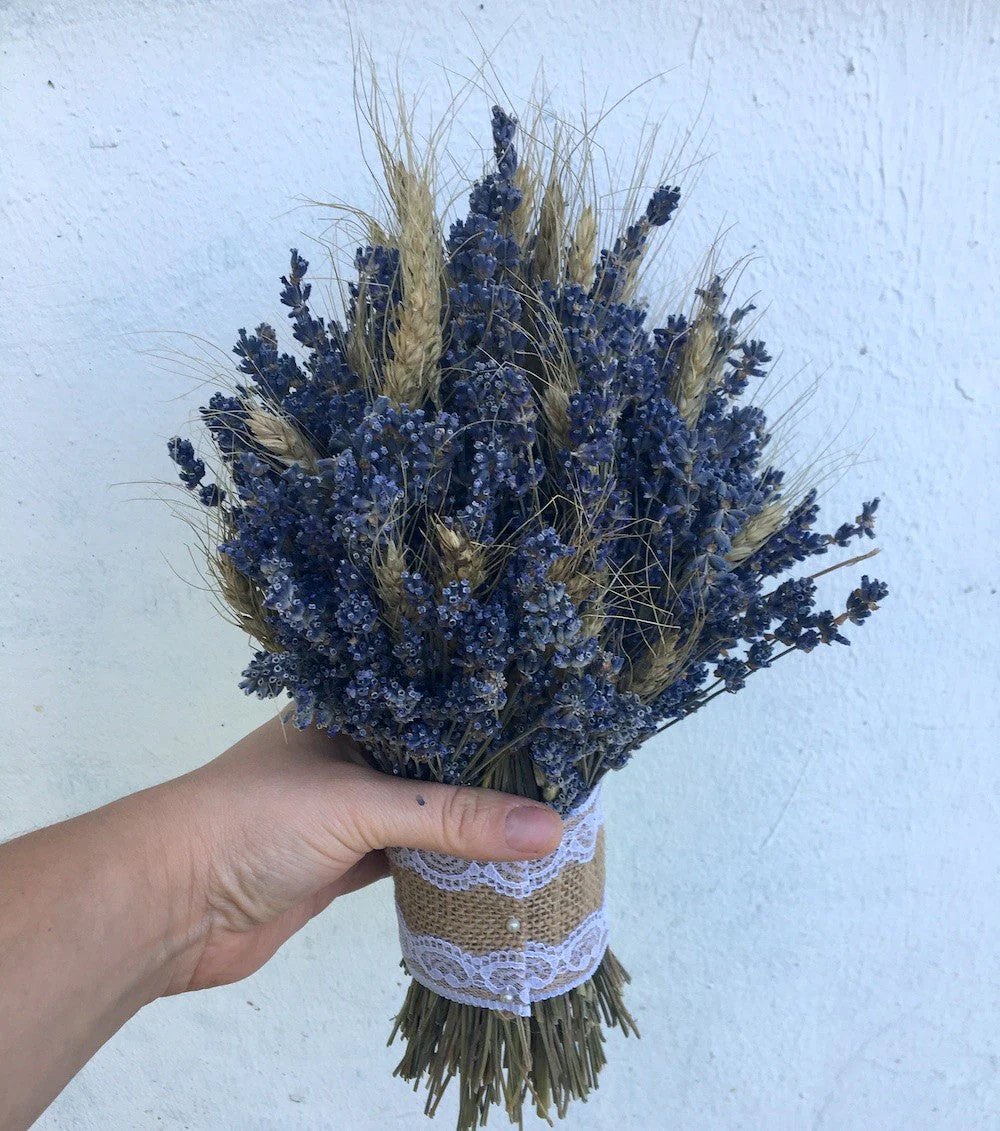 Buchet Rustic – Spice de Grau si Lavanda Parfumata cu Dantela