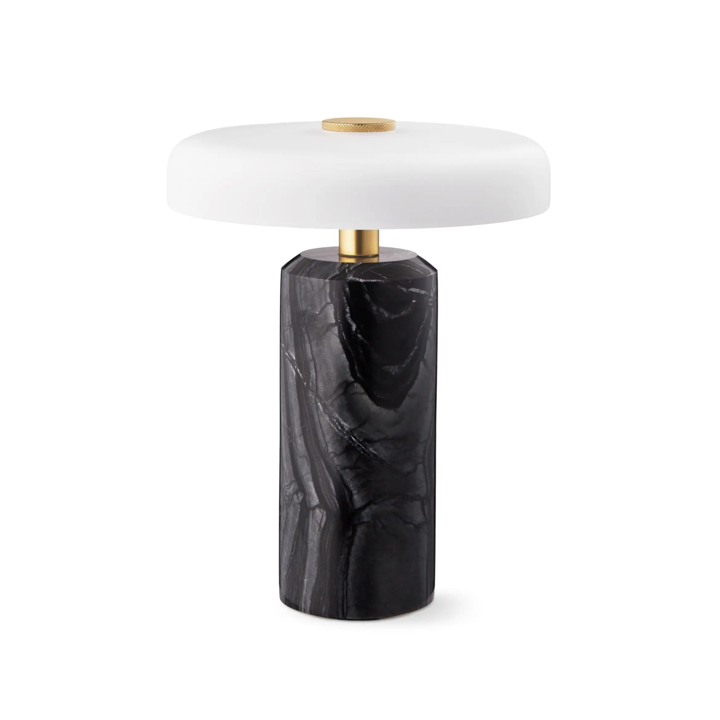 Lampa przenośna TRIP czarny marmur z mlecznobiałym szkłem