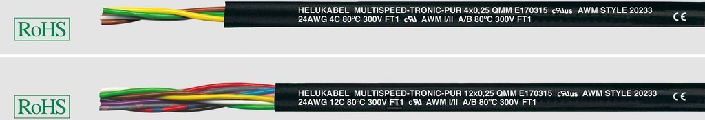Przewód do łańcuchów kablowych 300/300V m.SPEED-TRONIC-PUR 25×0,25 MULTISPEED-TRONIC-PUR 24574