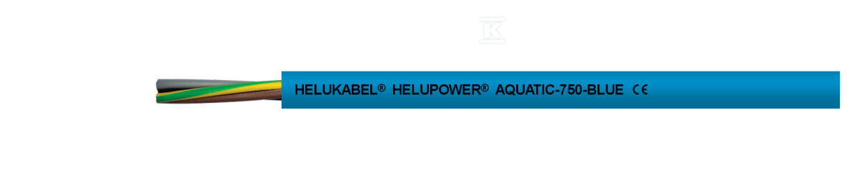 Przewód PVC/LS0H do pomp głębinowych do wody pitnej HELUPOWER® AQUATIC-750-BLUE 1×1,5 mm2 niebieski, identyfikacja żył wg DIN VDE 0293-308 11018128
