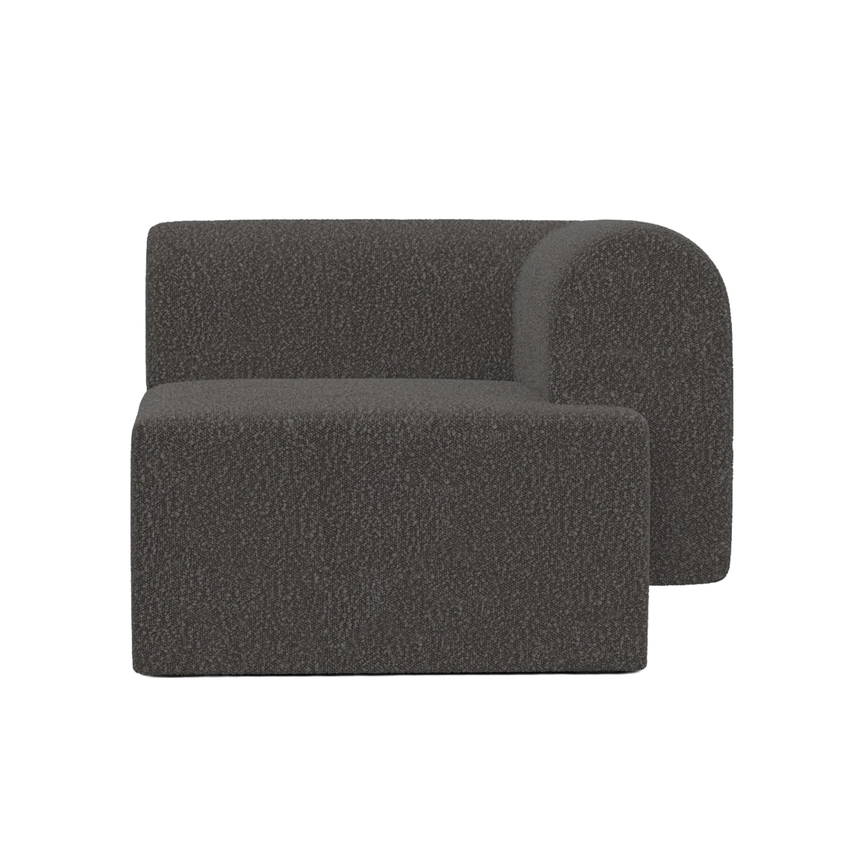 Sofa modułowa TORI – moduł prawostronny czarny boucle