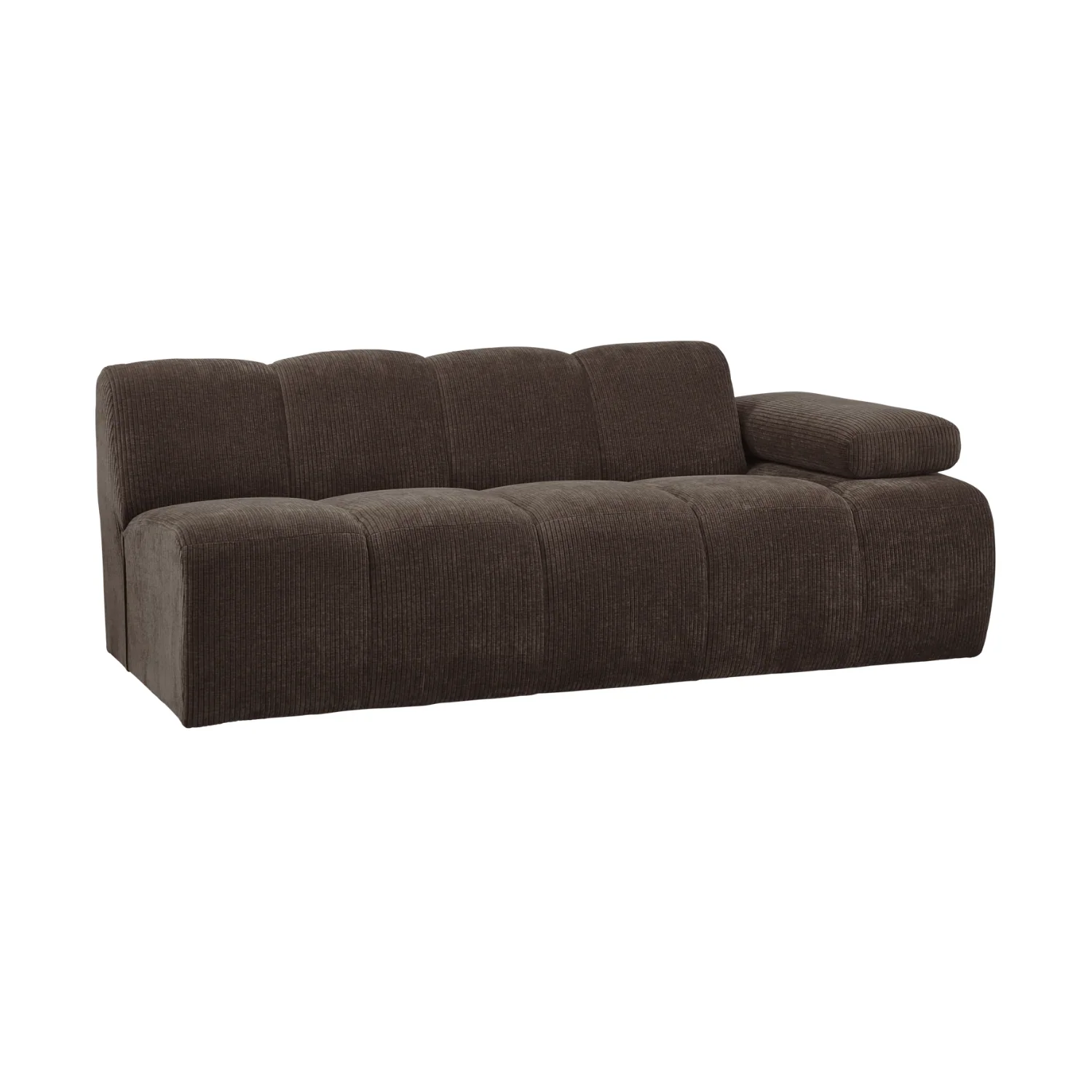 Sofa modułowa MOJO – element 2-osobowy prawostronny ciemnobrązowy sztruks
