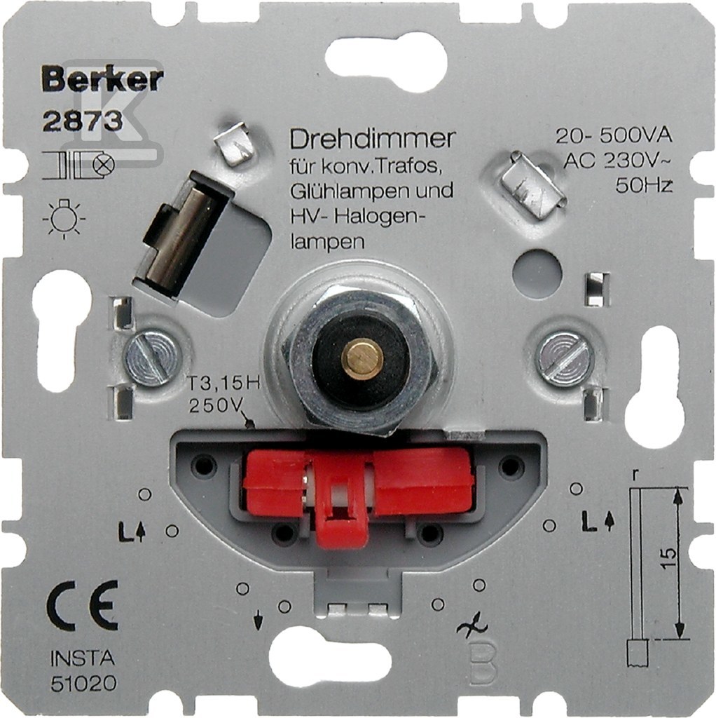 Ściemniacz obrotowy obc. R/L 20-500 W, obsługa lamp LED 3-100 W, ONE.PLATFORM 2873