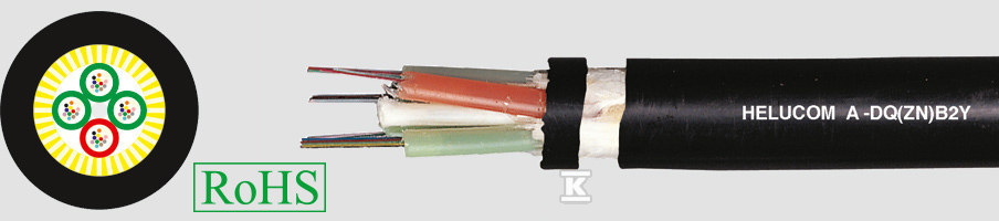 Kabel światłowodowy helucom A-DQ(ZN)B2Y 108 E9/125 zewnętrzny, opona pe, czarny 80193