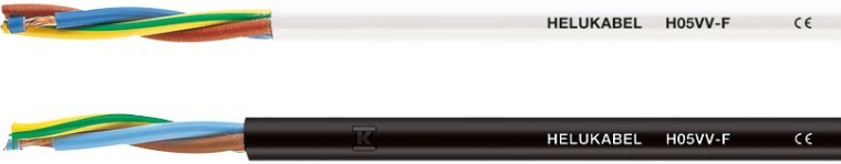 Przewód sterowniczo-zasilający PVC H05VV-F 2×0,75 mm2 brązowy, identyfikacja żył wg DIN VDE 0293-308 30112