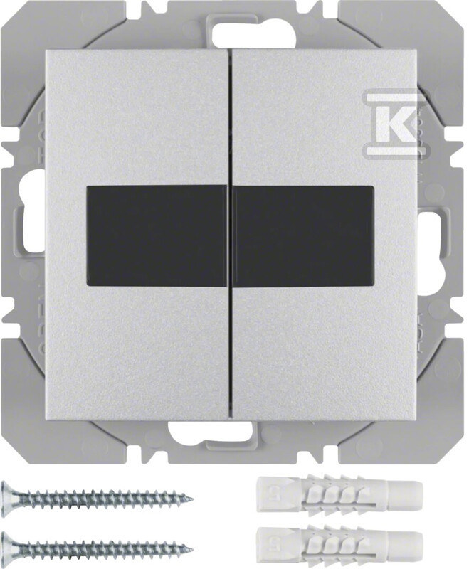 Przycisk 2-krotny płaski z baterią słoneczną, alu, B.KWADRAT/B.7 KNX RF 85656183