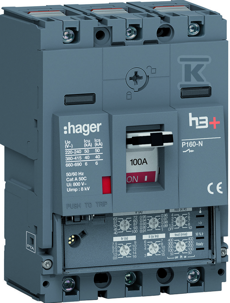 Wyłącznik mocy h3+ P160 3P 100A 40kA LSI HNS100JC