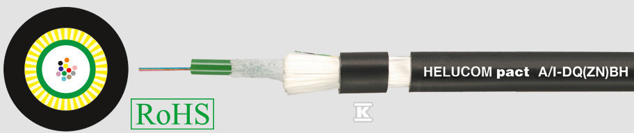 Kabel światłowodowy helucom A/I-DQ(ZN)BH 12 E9/125 WEW/ZEW, opona frnc, czarny 82803