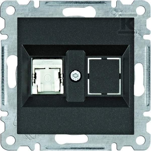 LUMINA Gniazdo komputerowe pojedyczne RJ45 kat.6 FTP, czarny WL2173
