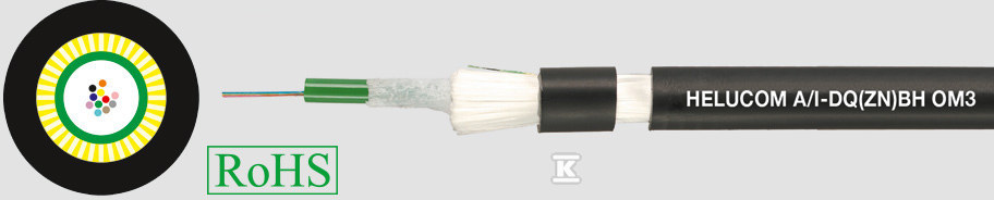 Kabel światłowodowy helucom A/I-DQZNBH OM4 12 G50/125 WEW/ZEW, opona FRNC 804705