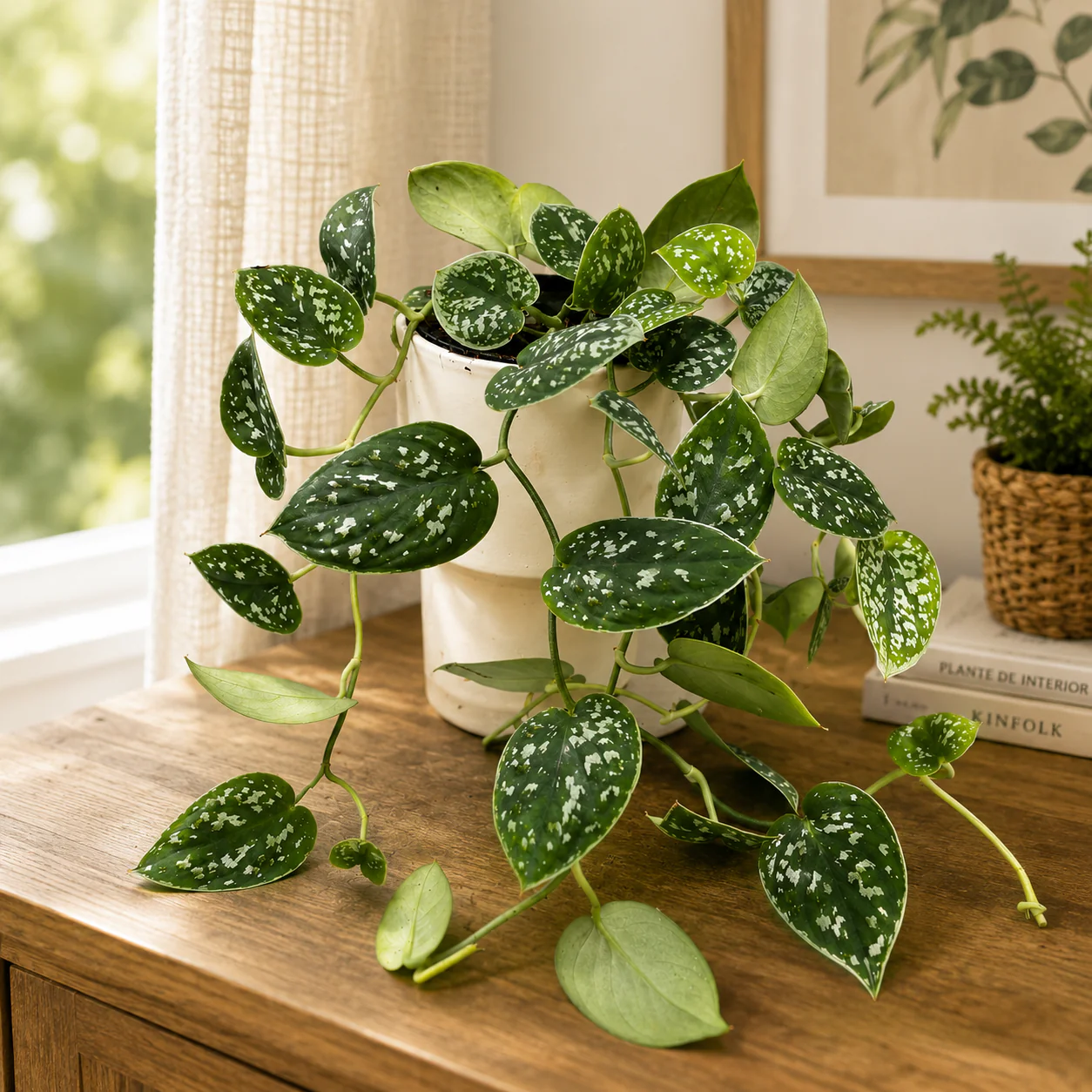 Scindapsus pictus ‘Argyraeus’ XL – Pothos satinat cu frunze argintii, planta curgatoare de interior