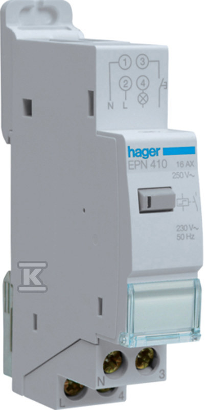 Przekaźnik bistabilny elektroniczny 1NO 230V 16A EPN410