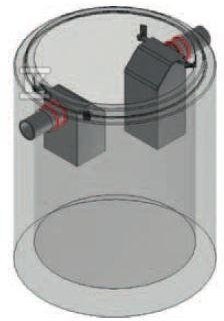 Betonowy separator tłuszczów z osadnikiem AQUAFIX SF 10/2000, przepustowość nominalna 10 l/s, pojemność osadnika 2000 l, króćce z PE 3178105P