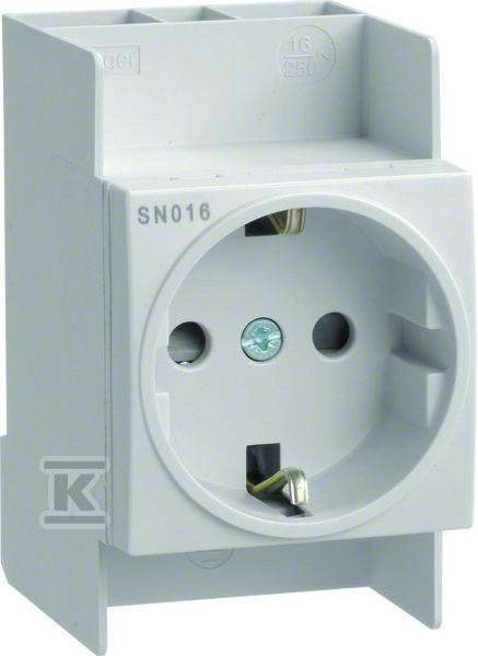Gniazdo na szynę Schuko 230VAC 10/16A SN016