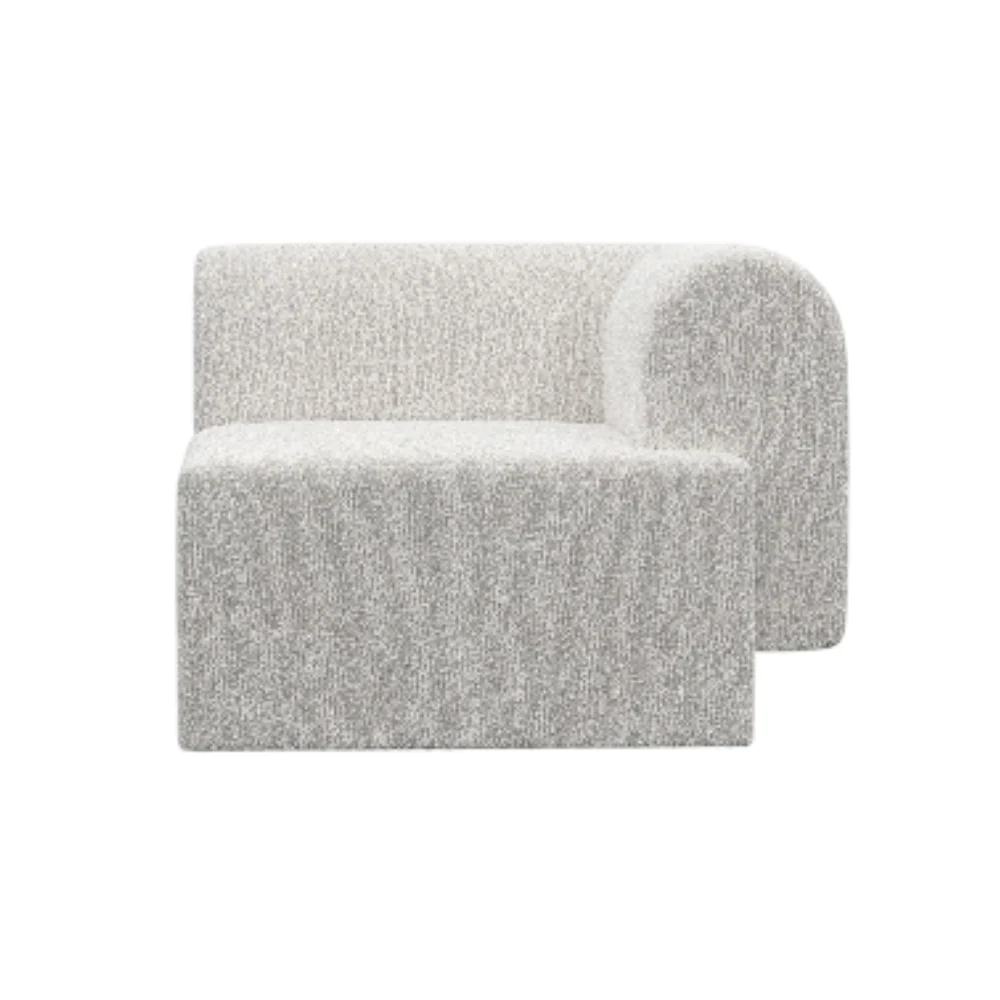 Sofa modulowa TORI – moduł prawostronny biały boucle