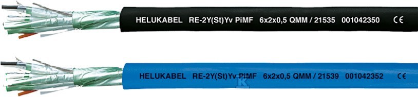 Kabel do przesyłu danych PE/PVC, parowany, podwójnie ekranowany RE-2Y(St)Yv PiMF 10x2x0,5 mm2 niebieski 21541