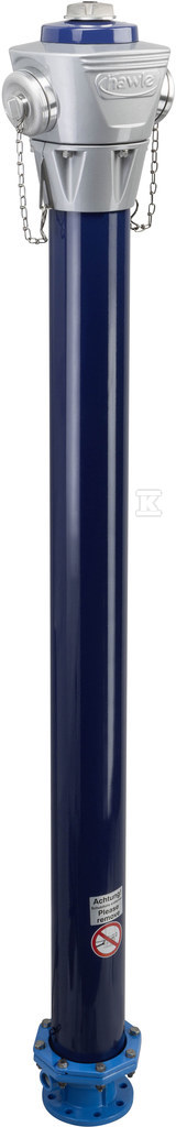 Hydrant zewnętrzny nadziemny H4, sztywny, DN80, PN16, głębokość zabudowy Rd=1250mm, wysokość H=2130mm, pojedyncze zamknięcie, kolumna stalowa, kolor niebieski RAL5003, korpus GJS-żeliwo sferoidalne, nasada 2B (seria 5053H4) 5006385