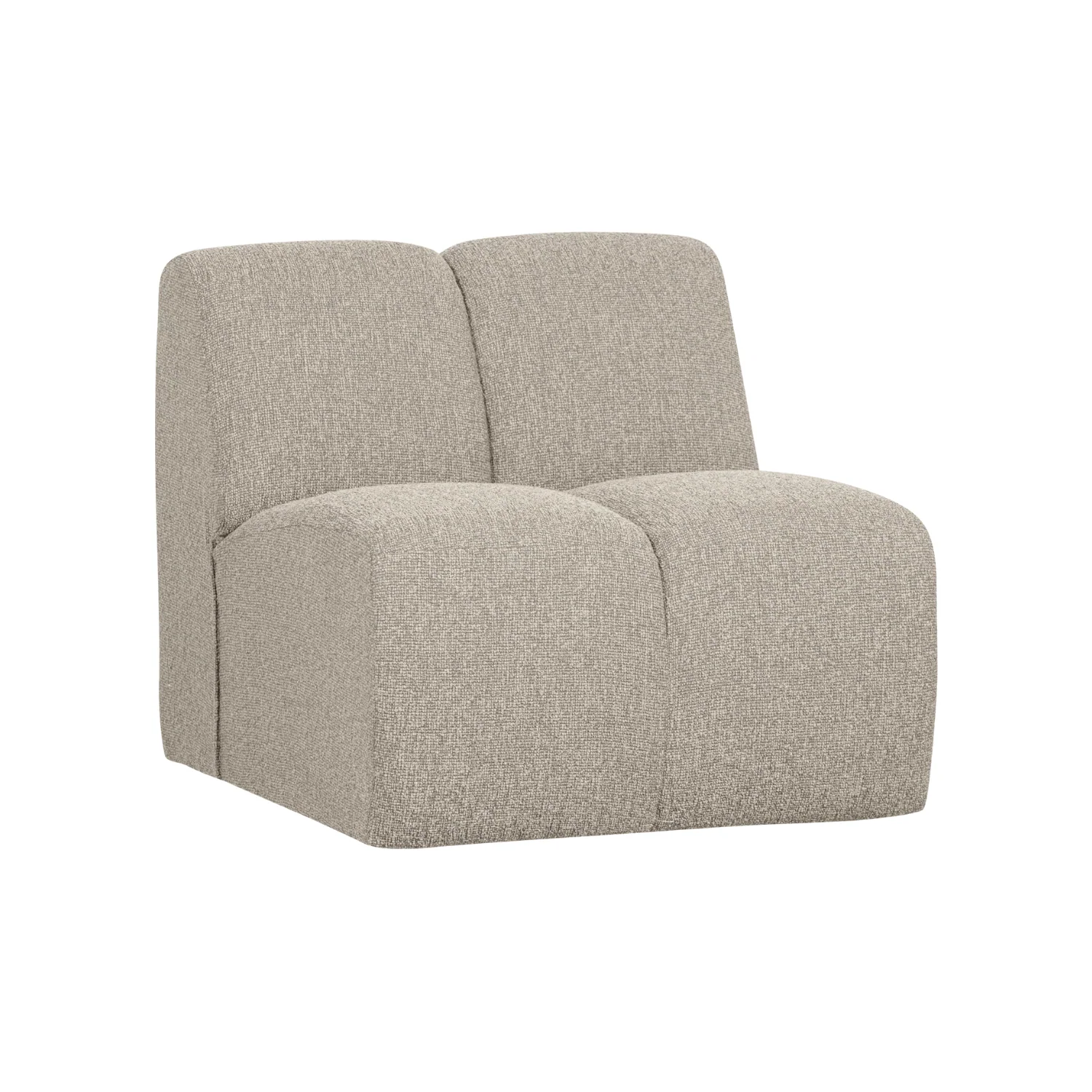 Sofa modułowa MOJO – element 1-osobowy beżowy melanż bouclé