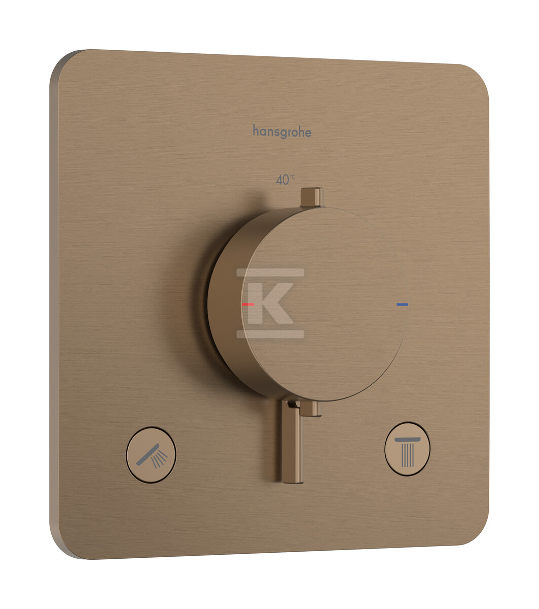 Bateria termostatyczna HG Ecostat Comfort Q do 2 odbiorników, podtynkowa, Brąz Szczotkowany 33713140