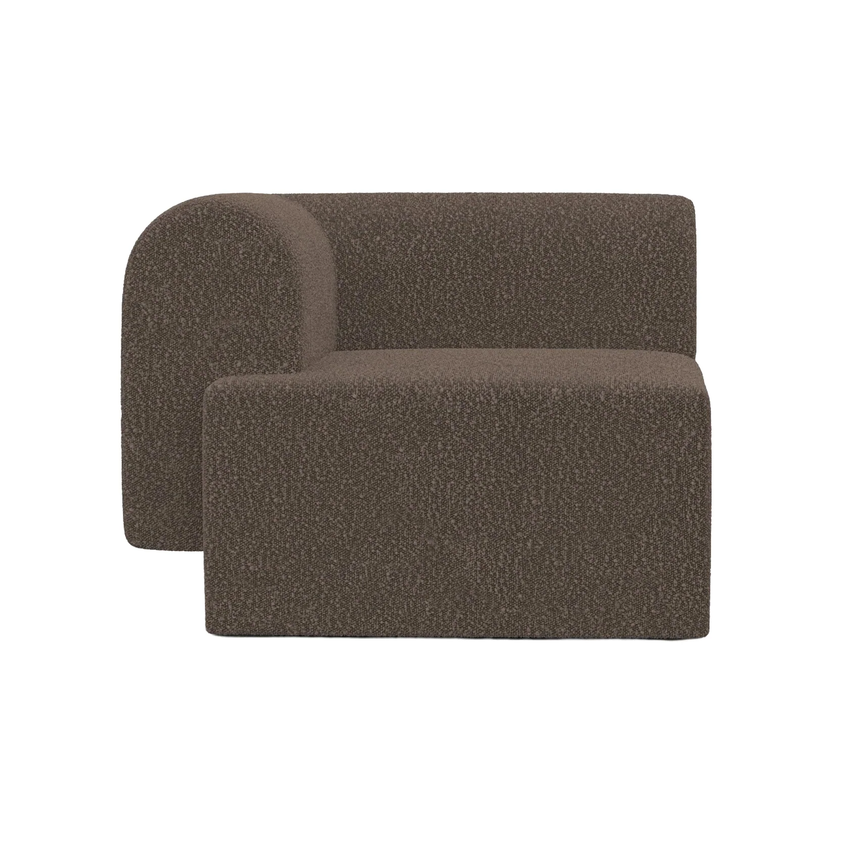 Sofa modulowa TORI – moduł lewostronny brązowy boucle