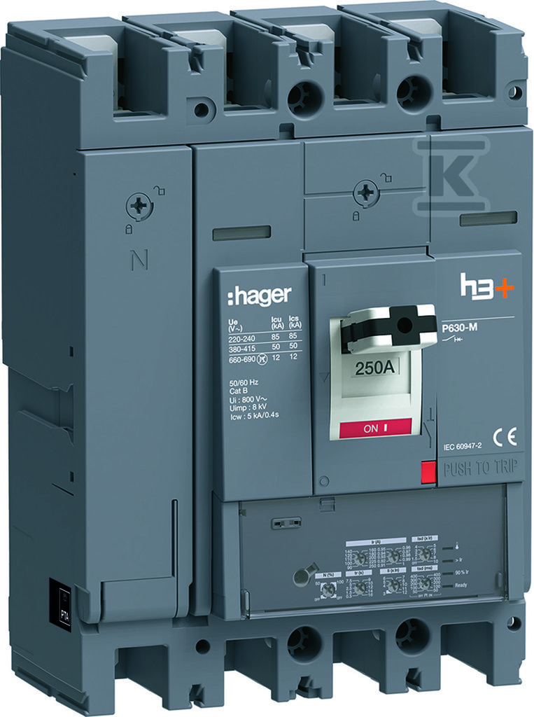 Wyłącznik mocy h3+ P630 LSI 4x250A 50kA HMW251JR