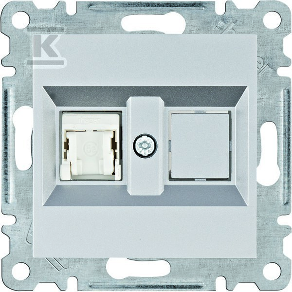 LUMINA Gniazdo komputerowe pojedyncze RJ45 kat.5e UTP, srebrny WL2112