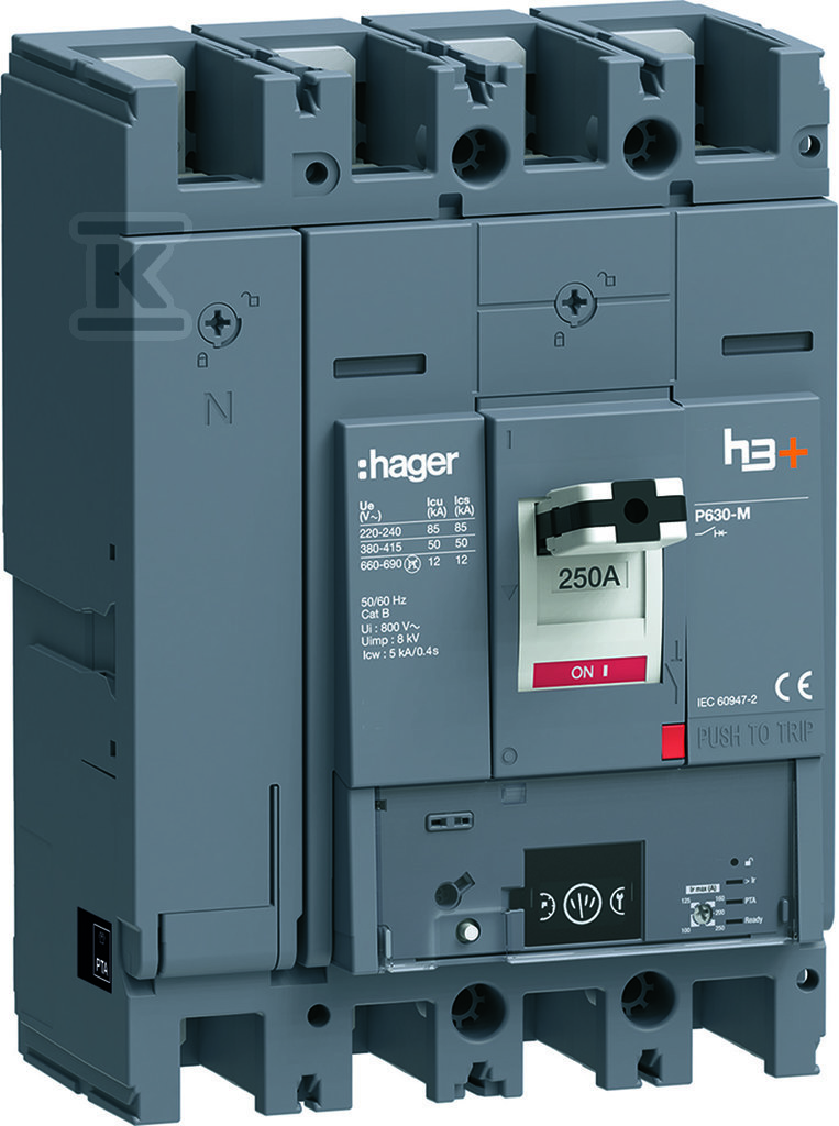 Wyłącznik mocy h3+ P630 Energy 4x250A 50kA HMW251NR