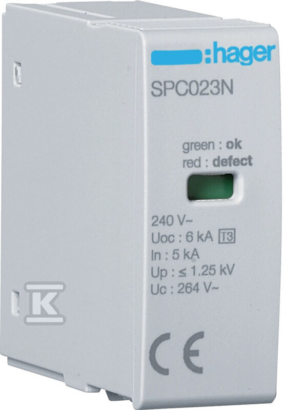 Moduł T3 MOV 2P sieć TN-S In=5kA Uc=264V Uoc=6kV Up=1,25kV SPC023N