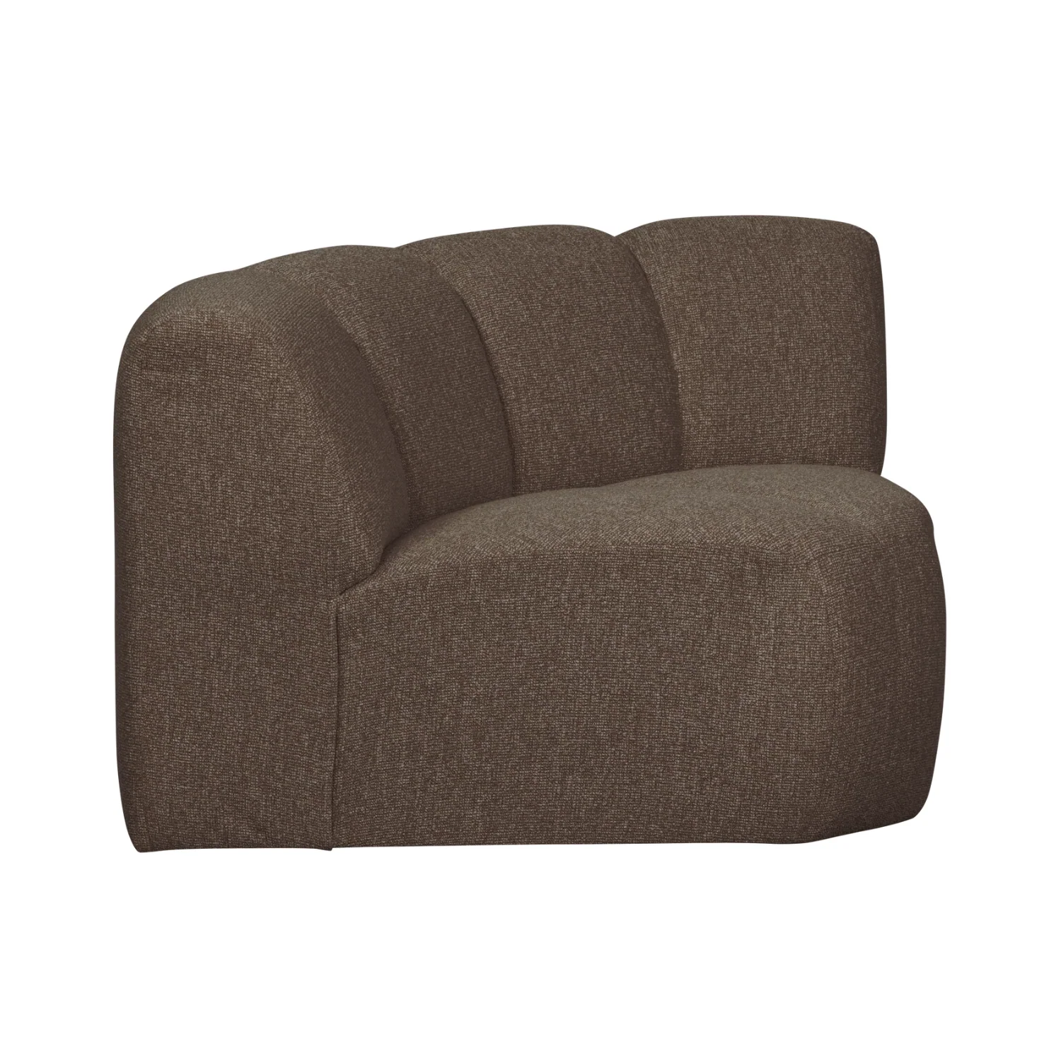Sofa modułowa MOJO – element narożny ciemnobrązowy bouclé