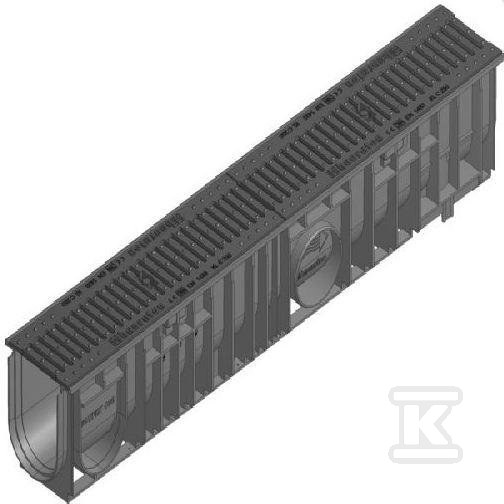 Korytko RECYFIX STANDARD 100, typ 80, z rusztem szczelinowym, stal nierdzewna, przejazd dla sam. os. 41206