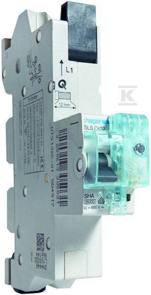 Wyłącznik nadprądowy selektywny 1P, Cs, 32 A, szyny Cu 40-12×5/10 mm HTS132C