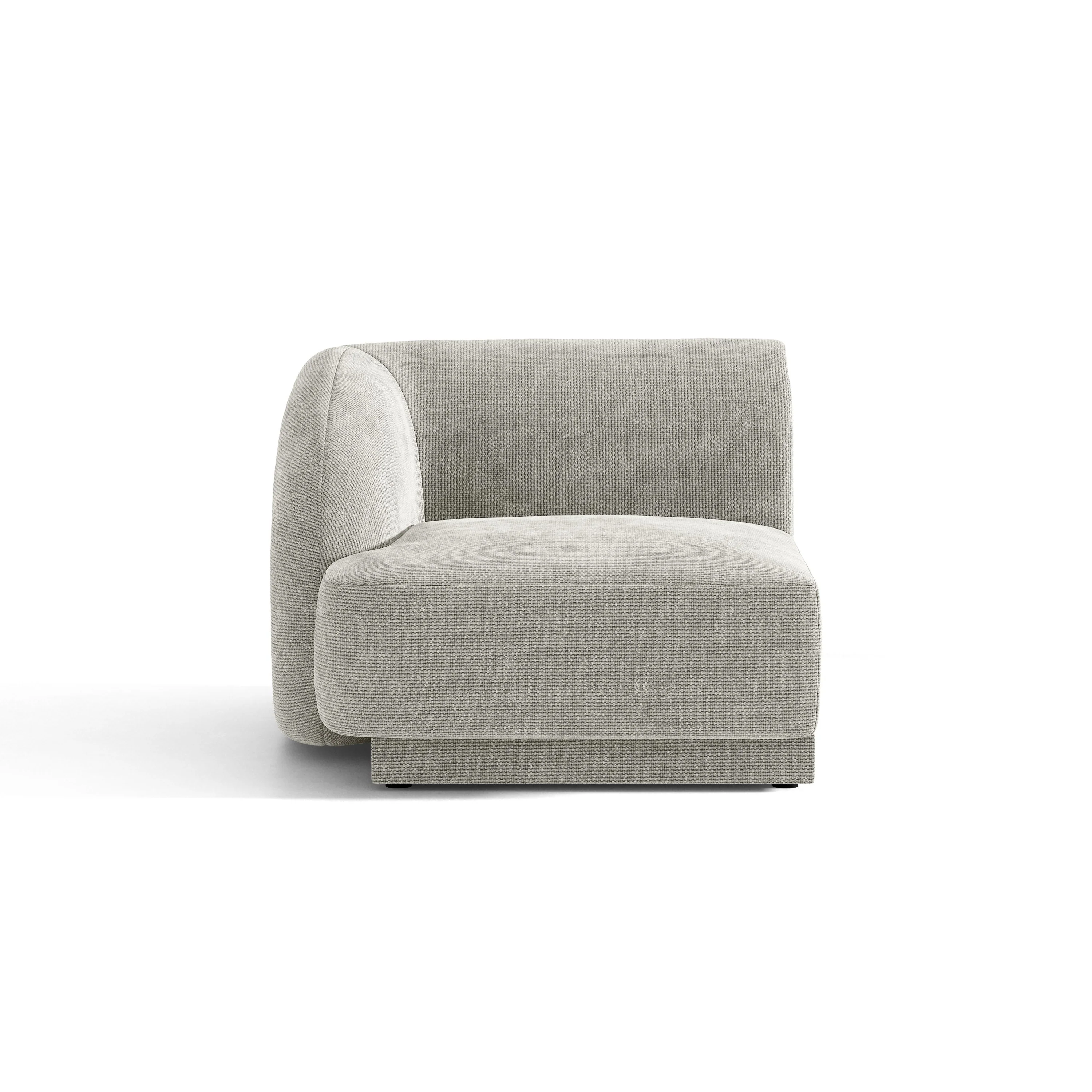 Sofa modułowa MILEY – moduł lewostronny jasnoszary szenil jedwabisty