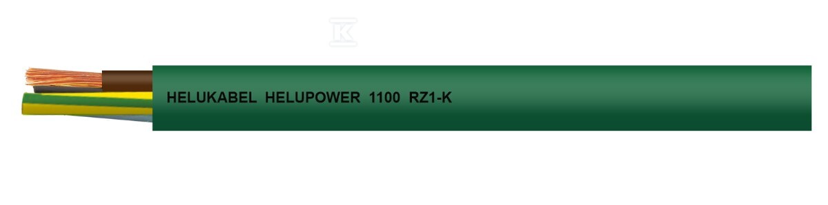 Kabel 600/1000 V zielony HELUPOWER 1100 RZ1-K 1×10 bezhalogenowy 11008159