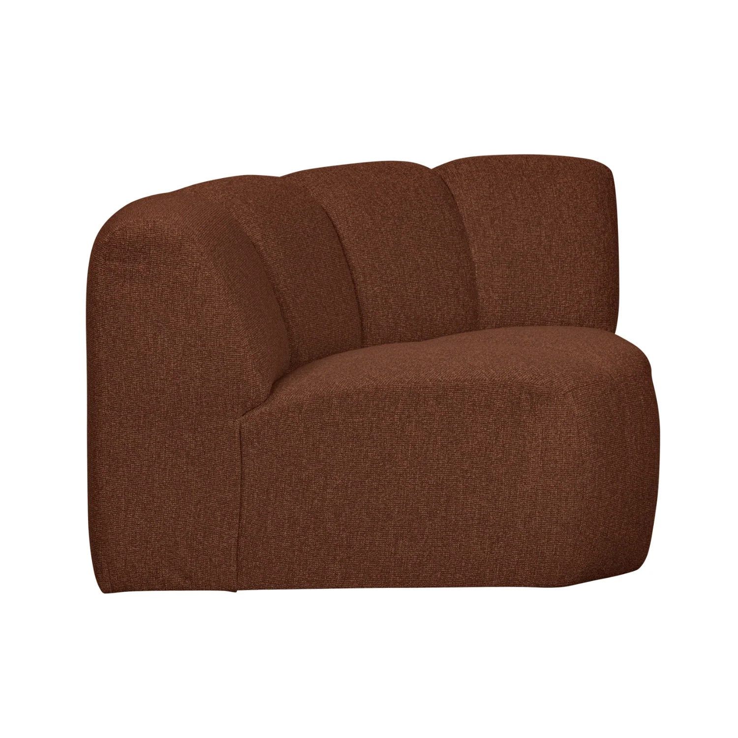 Sofa modułowa MOJO – element narożny rdzawy brązowy bouclé