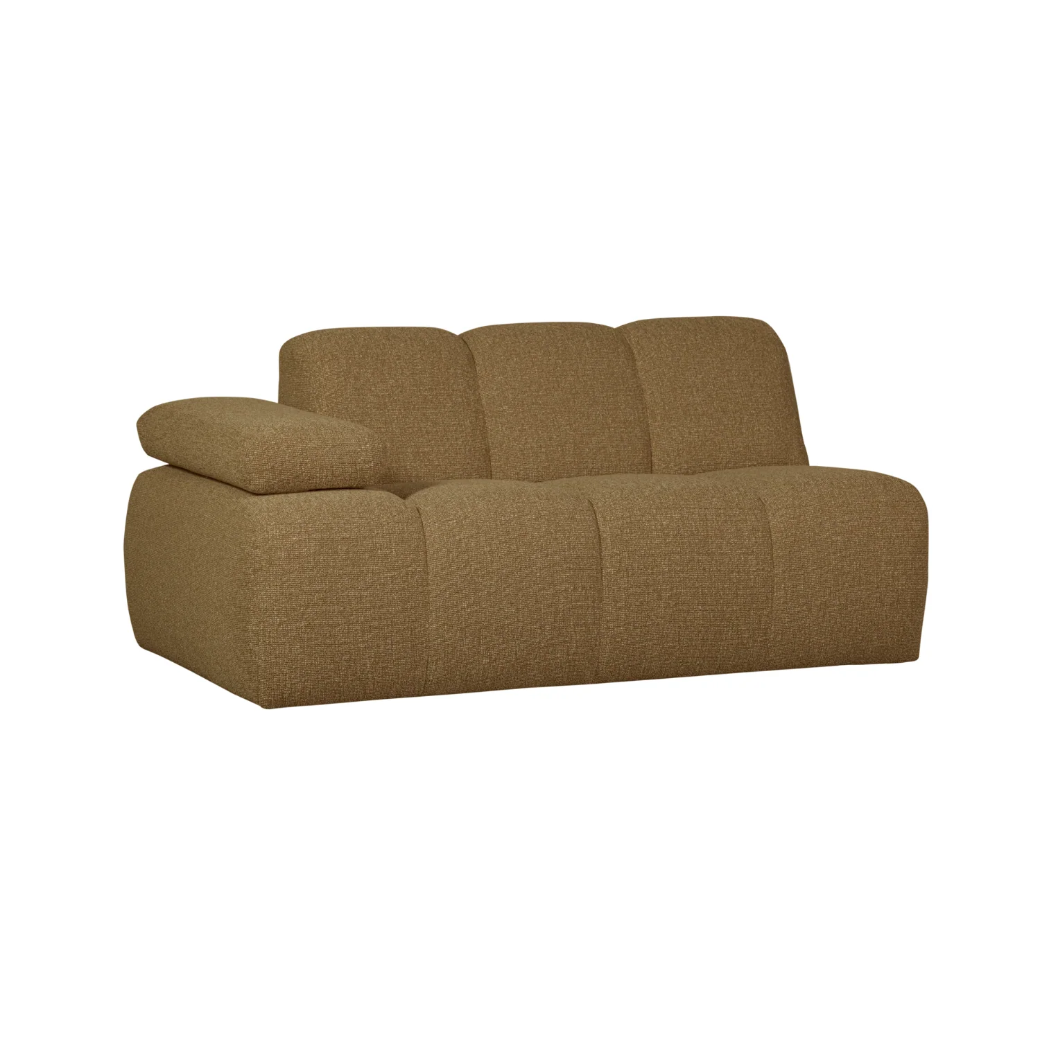 Sofa modułowa MOJO – element 1,5-osobowy lewostronny ciemny miodowy bouclé